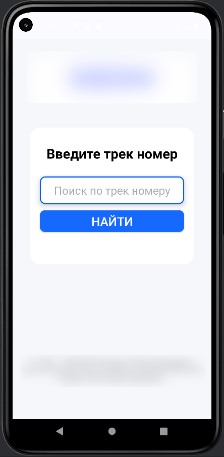 Рис. 4 Основное окно с запросом ввода трек номера