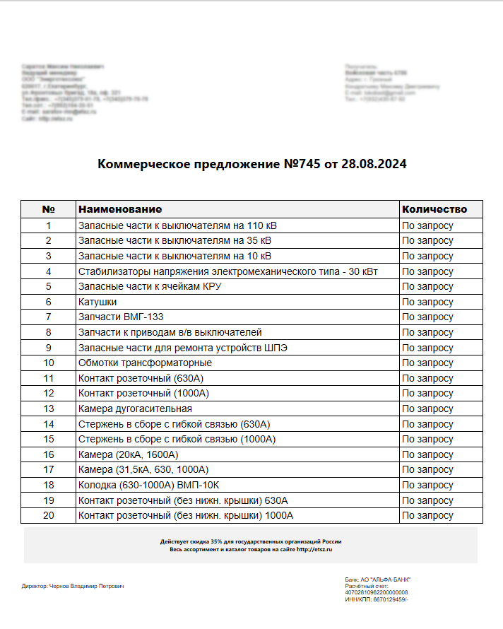 Рисунок 5 — Содержимое приманки Коммерческое предложение.pdf