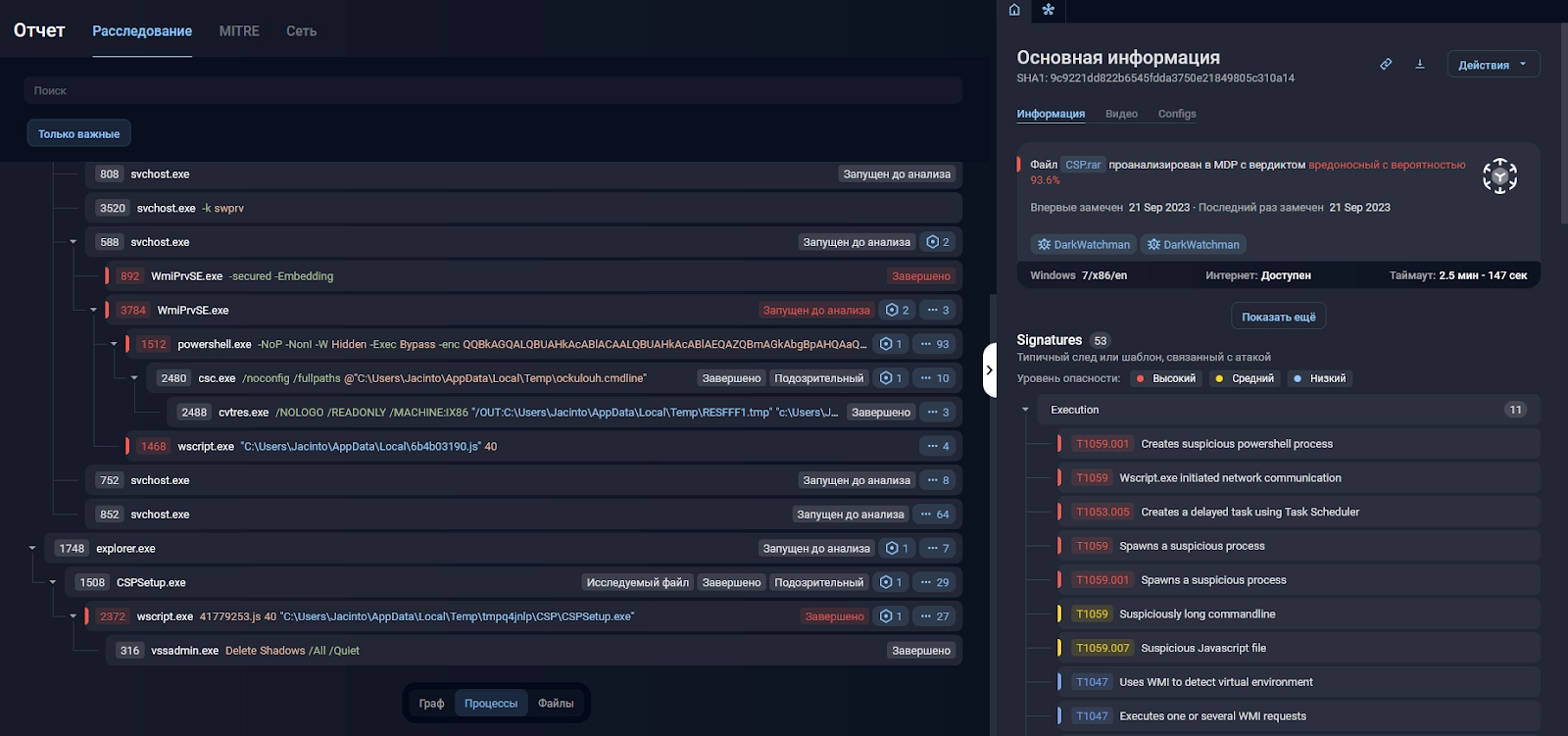 Отчет об инциденте Darkwatchman