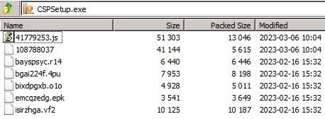 Рис.7 Содержимое самораспаковывающегося архива CSPSetup.exe