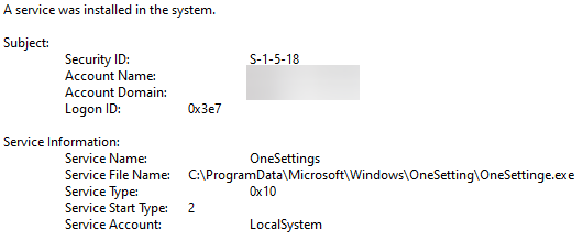 Рисунок 13 — Создание службы OneSettings