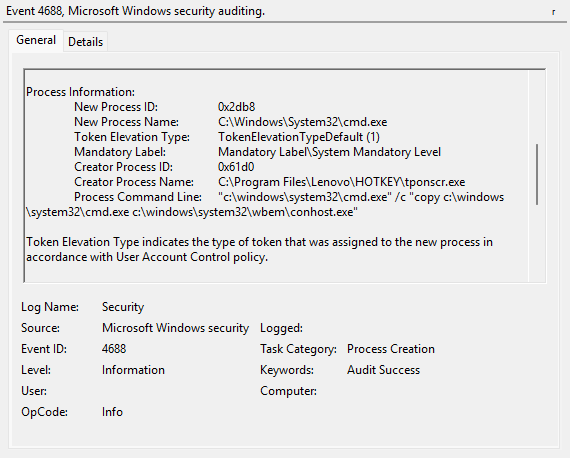 Рис. 4 — Создание копии оригинального командного интерпретатора Windows