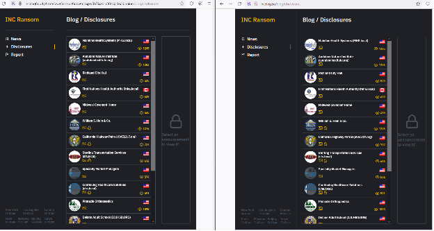 Рис. 28. Снимок экрана — новые DLS INC Ransom
