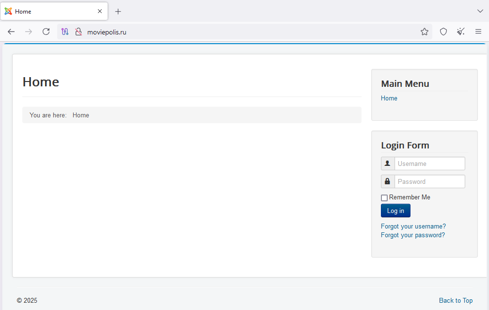 Рис. 38. Страница Joomla