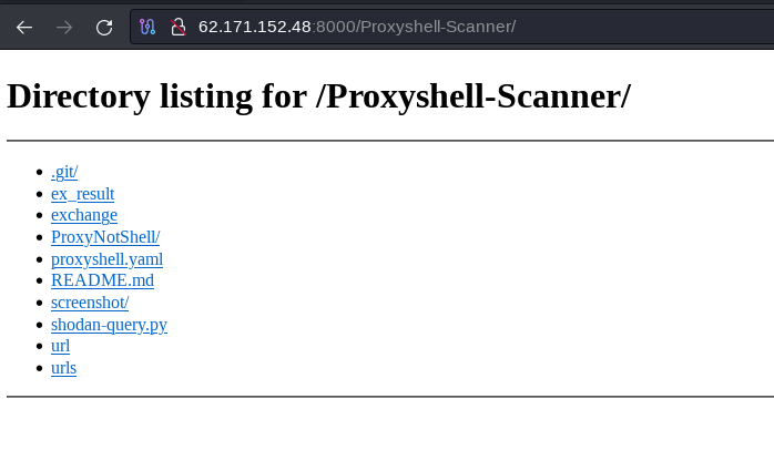 Рис. 10. Содержимое директории ProxyShell-Scanner
