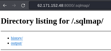 Рис. 8. Содержимое директории SQLMap