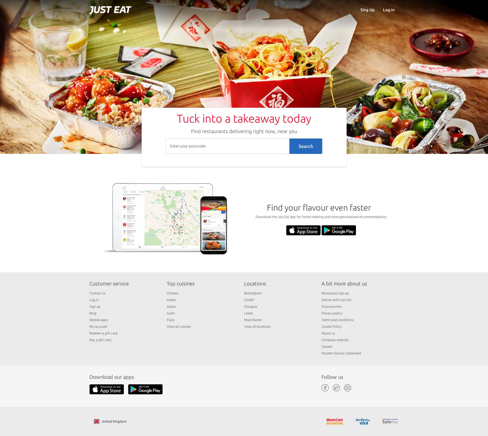 Фишинговая копия британского сервиса доставки еды Just Eat