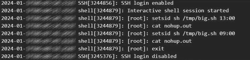 Фрагмент журнала оболочки ESXi