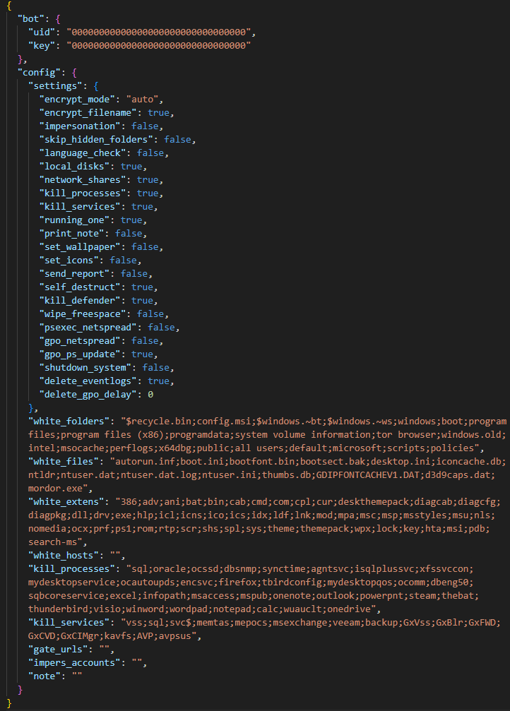 Конфигурация программы-вымогателя LockBit 3 (Black).